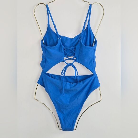 Cupshe One-Piece Monokini Swimsuit Sz S Blue New w/o tags - Picture 2 of 7